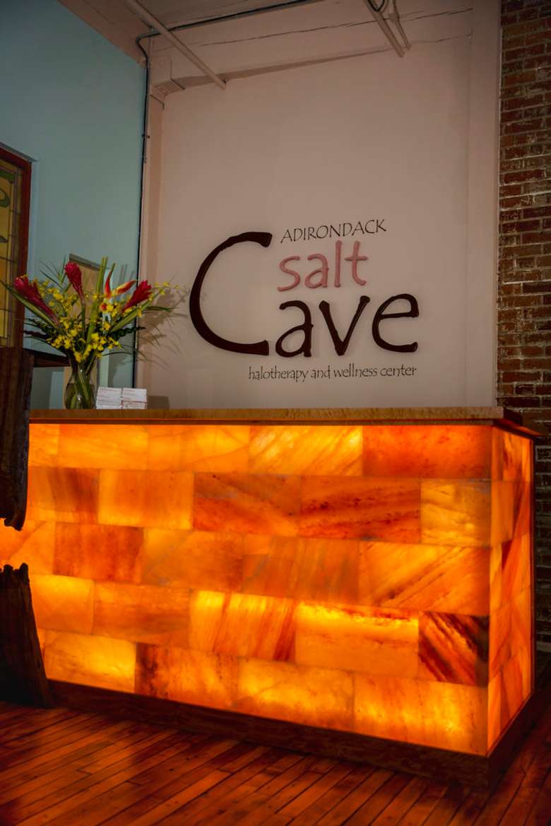 front desk at the Adirondack Salt Cave