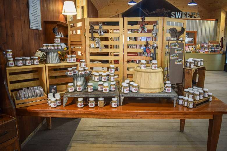 a gift store with products on display