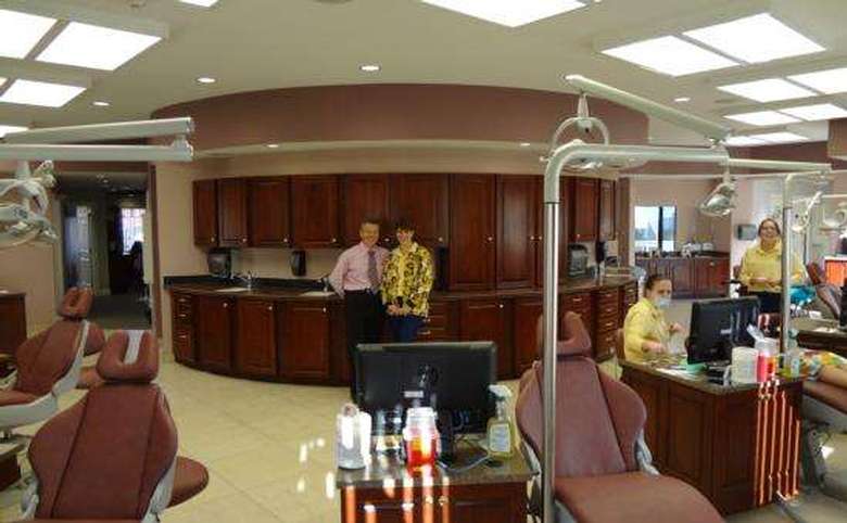 Rows of chairs and work areas