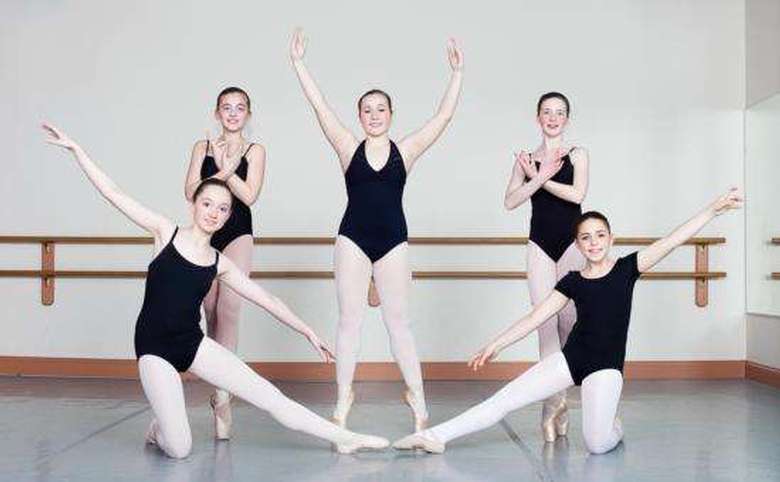 Girls posing with legs out and arms up