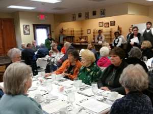 group of seniors at tables
