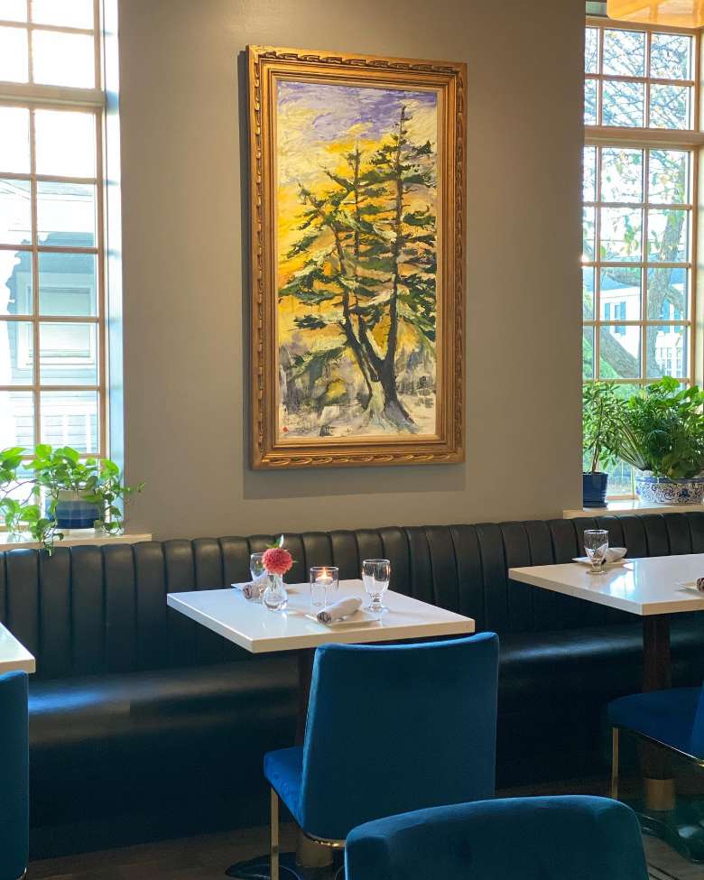 booth seating and tables in a restaurant