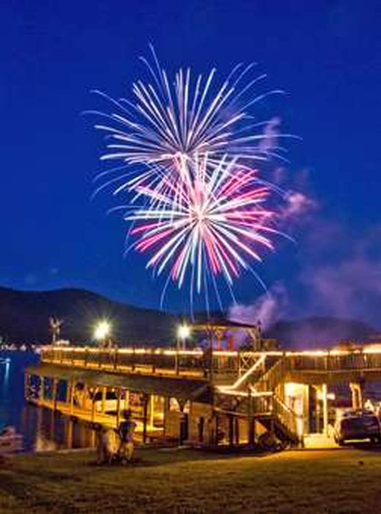 Fireworks above the Boathouse