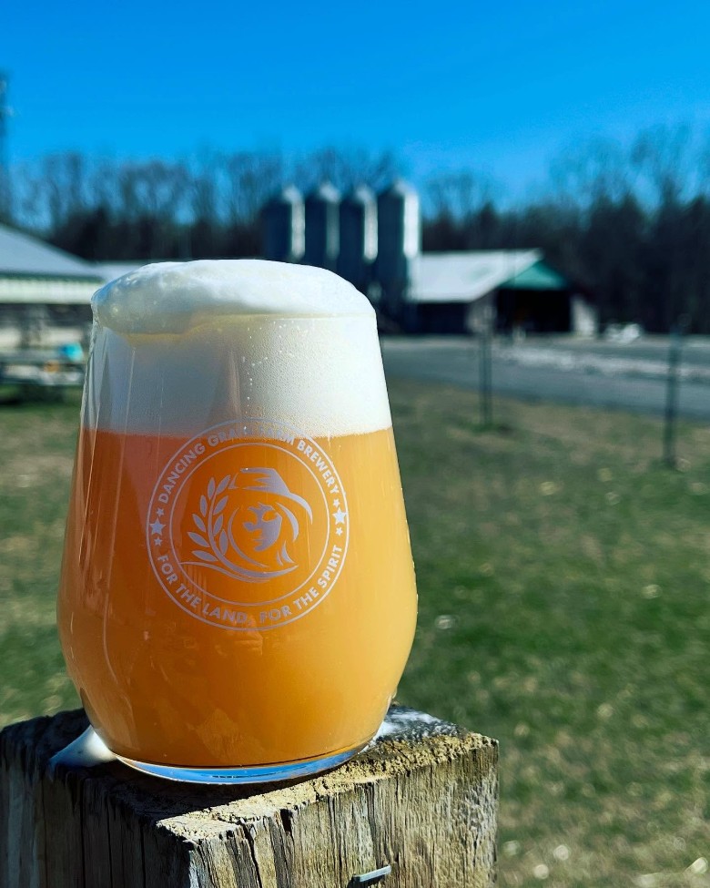 dancing brain beer glass