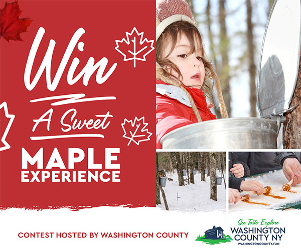 girl reaching into sap bucket and people making maple treats