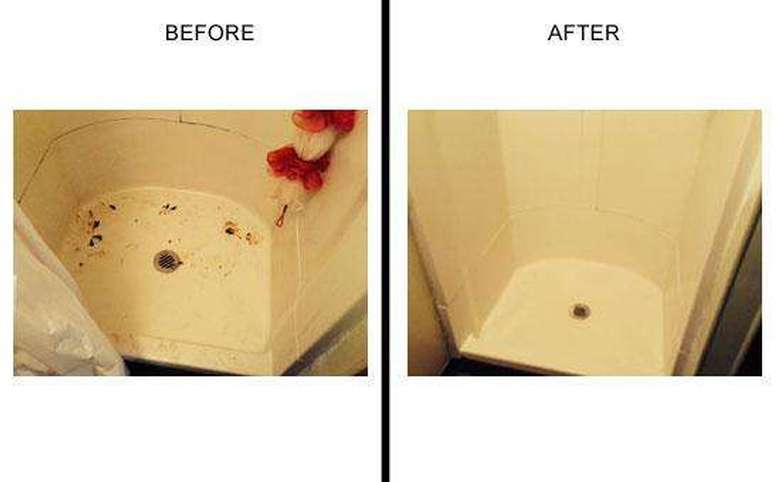Before and After, Dirty shower to clean shower