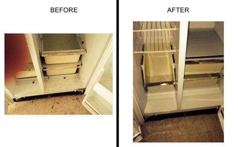 Before and After, Dirty fridge to clean fridge