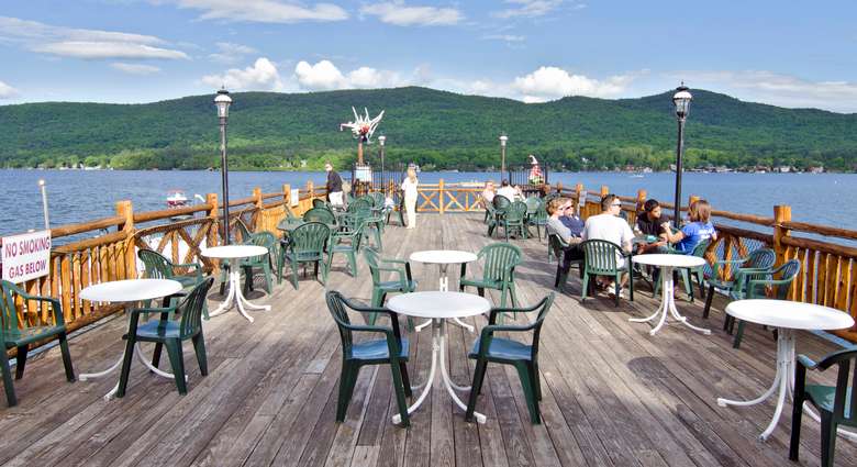 Boardwalk with dining areas