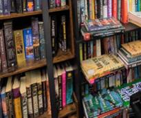 books on shelf in bookstore