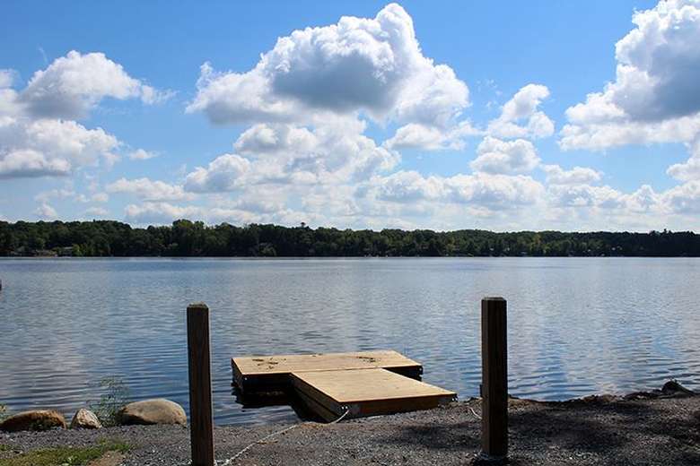 the dock at the glen lake canoe launch