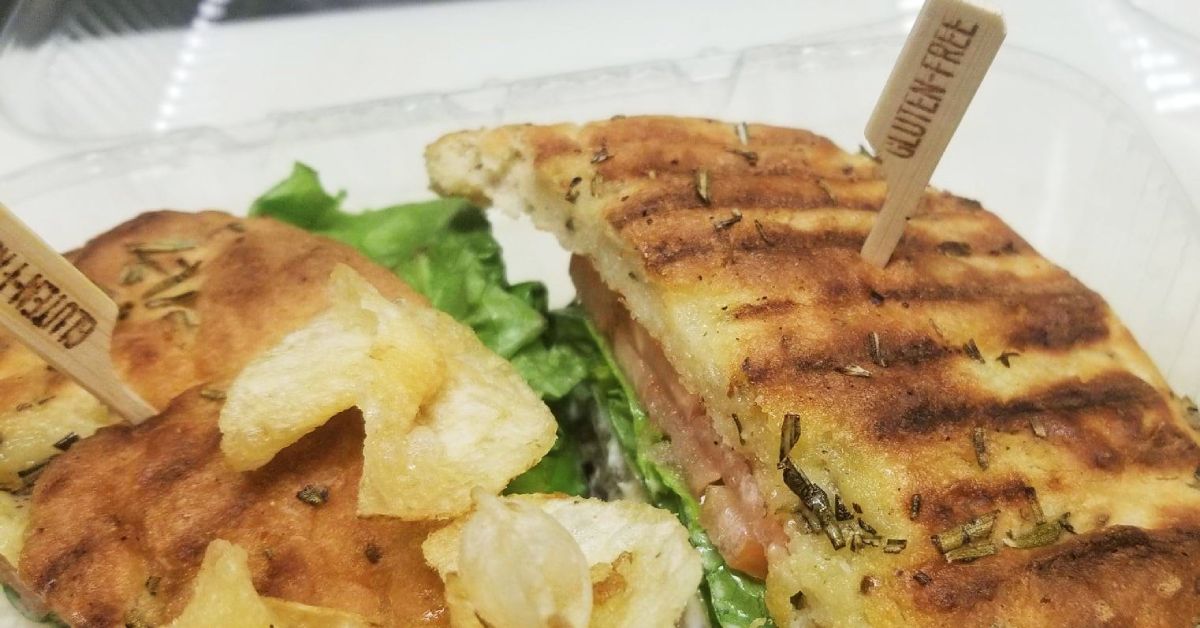 gluten free focaccia sandwich
