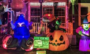 house decorated for halloween