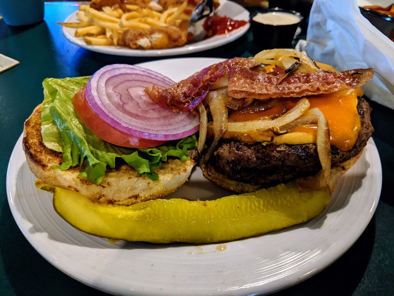 burger with bacon