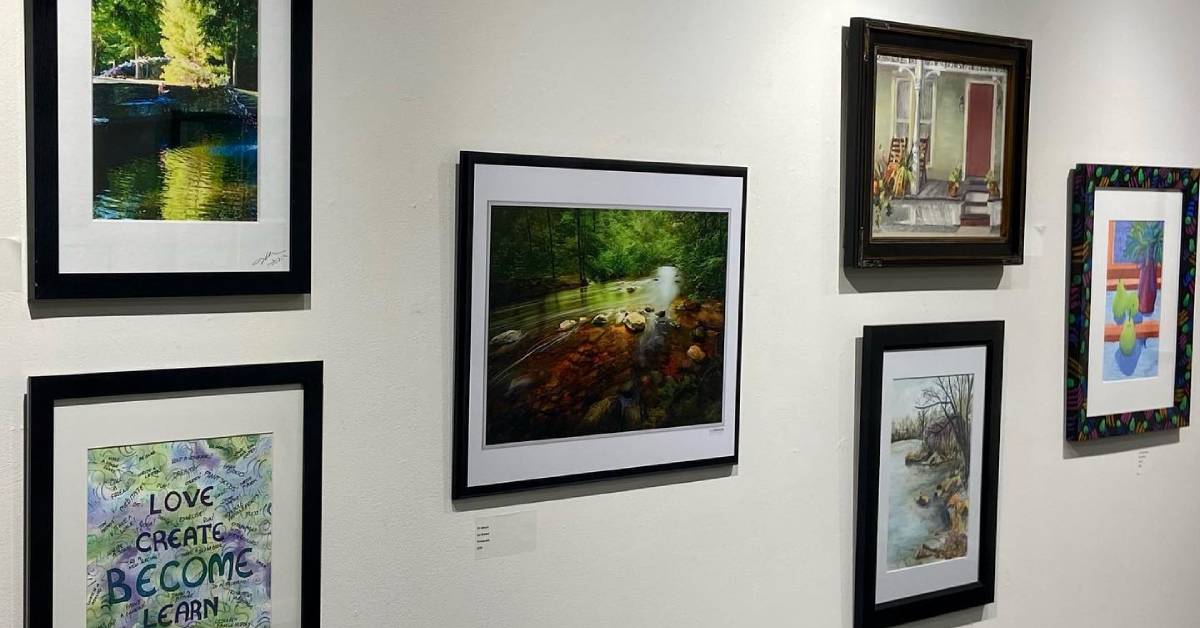 paintings on display