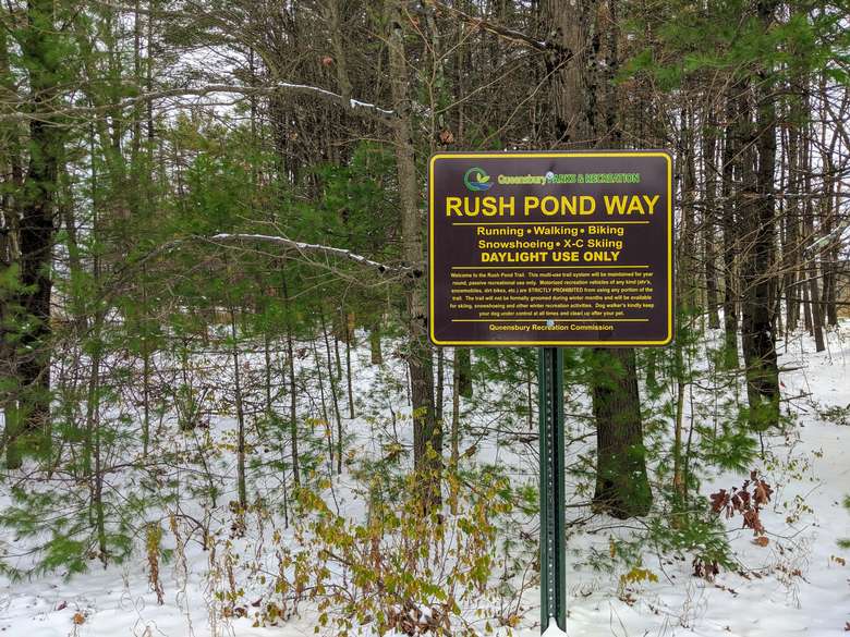 trail sign in winter