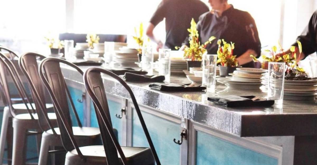 seating area at chef's counter