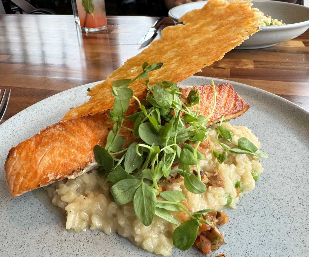 salmon and risotto dish