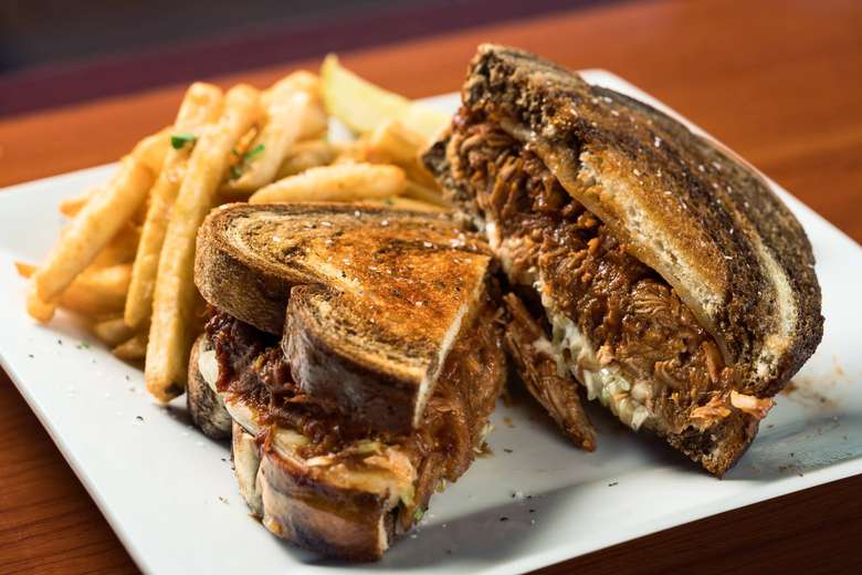 Reuben sandwich and fries