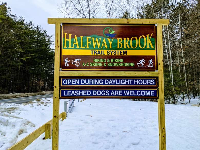 Halfway Brook trail sign