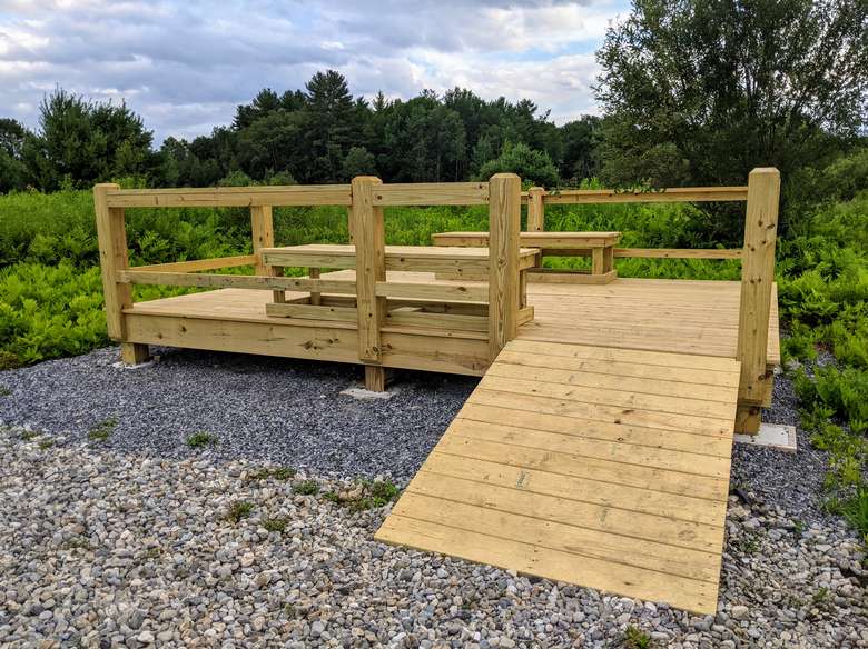 platform in preserve with benches