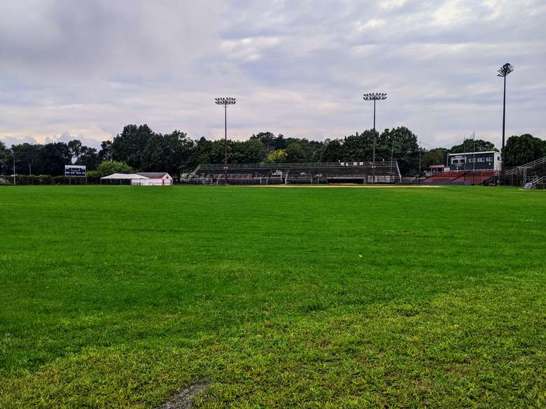 bleachers and field