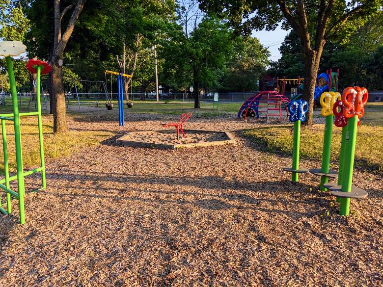 playground with climbing structures