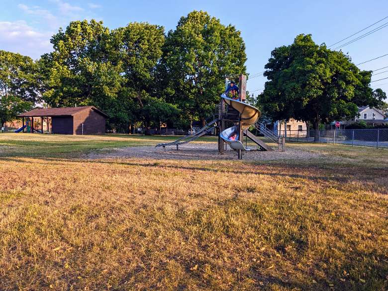 bathroom facilities and playground