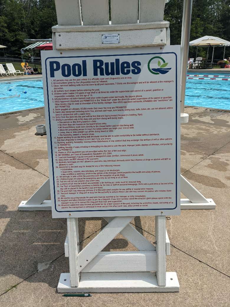 pool rules sign