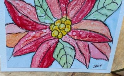 Painted poinsettia flower