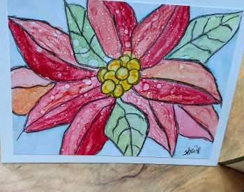 Painted poinsettia flower