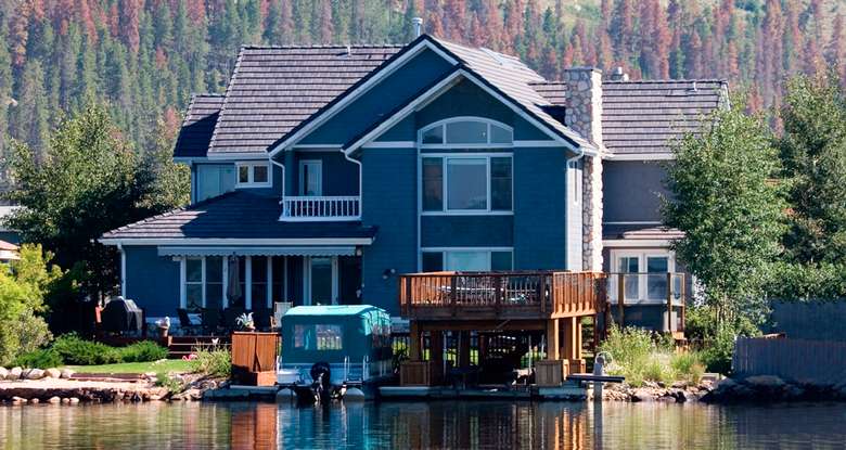 a house on a lake