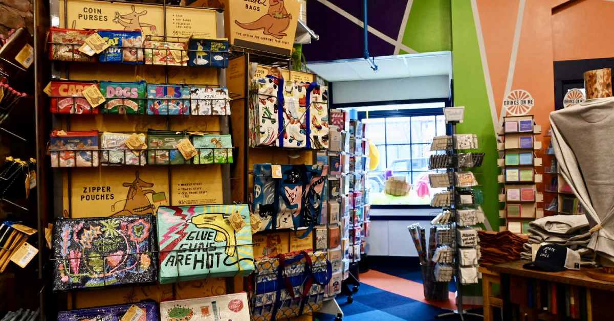 an array of coin purses, zipper pouches, bags, and more 