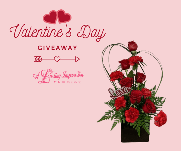 Valentine's Day Giveaway Image Picturing a Rose Bouquet